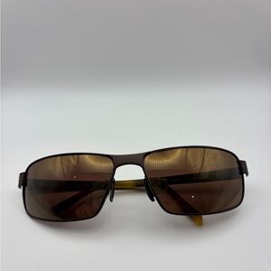 Maui Jim Black Coral Polarized Sunglasses Brown Lens Rectangular